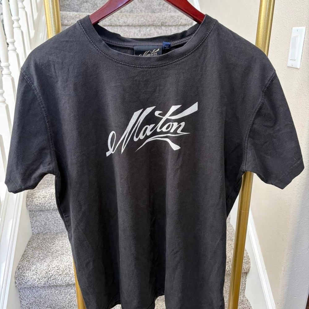 Maton black guitar script, T-shirt, cotton, breathable, streetwear music
